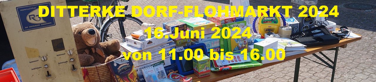 Dorf-Flohmarkt 2024 am 16.Juni 2024 von 11.00 Uhr bis 16.00 Uhr